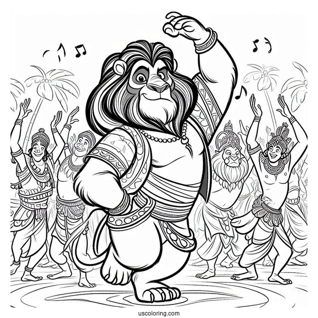 Jungle Book Coloring Page Of King Louie Of Jungle Book Dancing