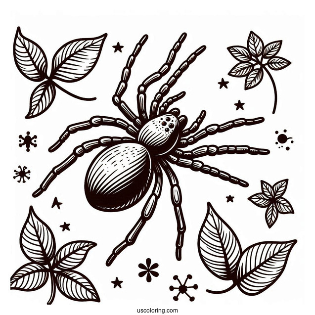 Brown Spider Coloring Page