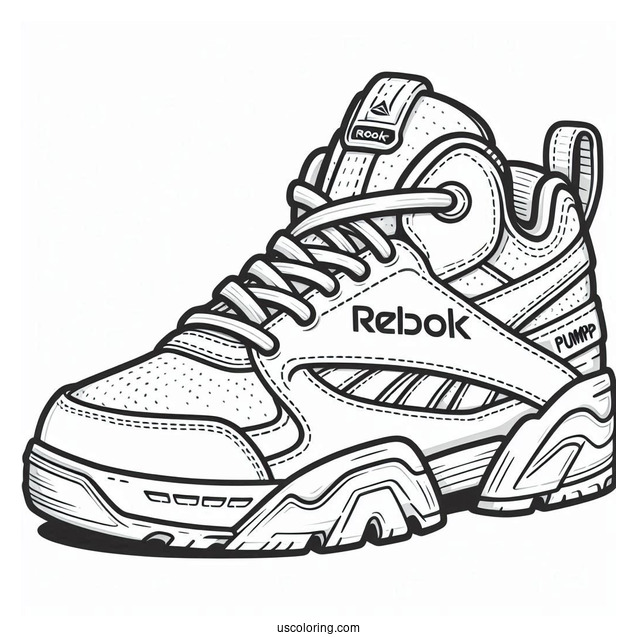 Easy Outline Of Reebok The Pump To Color