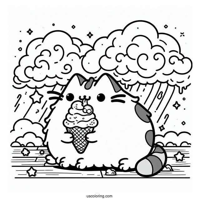 Stormy And Pusheen Eating Ice Cream