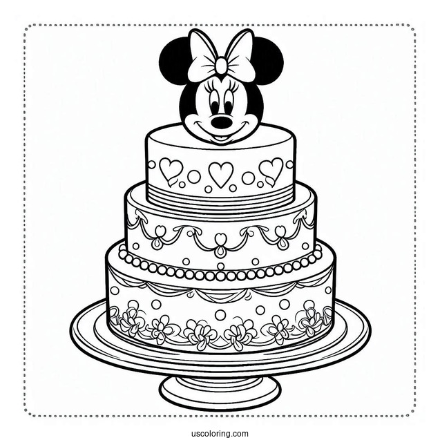 Three-Tier Cake With Minnie Mouse Topper