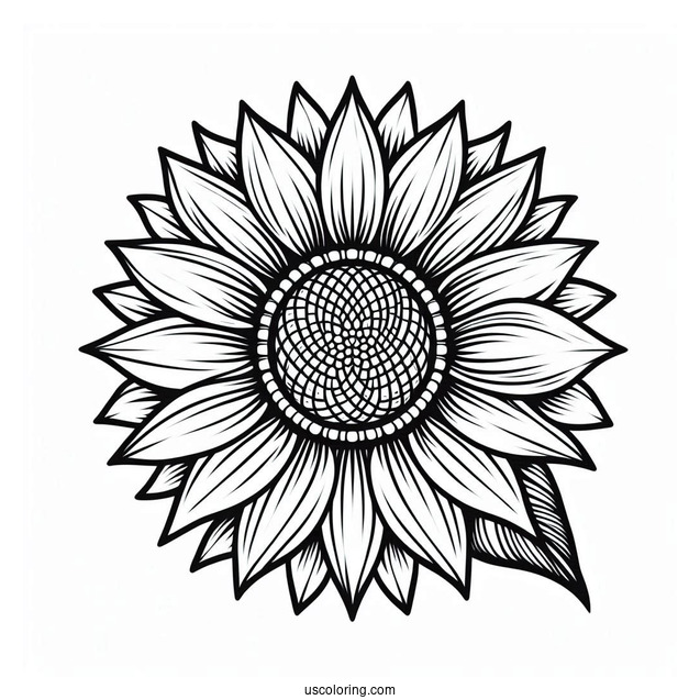 Sunflower Outline Coloring Sheet