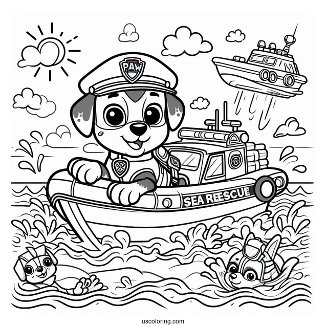 Paw Patrol Sea Rescue Coloring Page