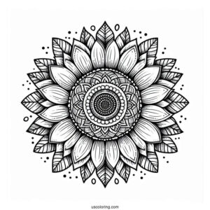 Detailed Sunflower Mandala Coloring Page
