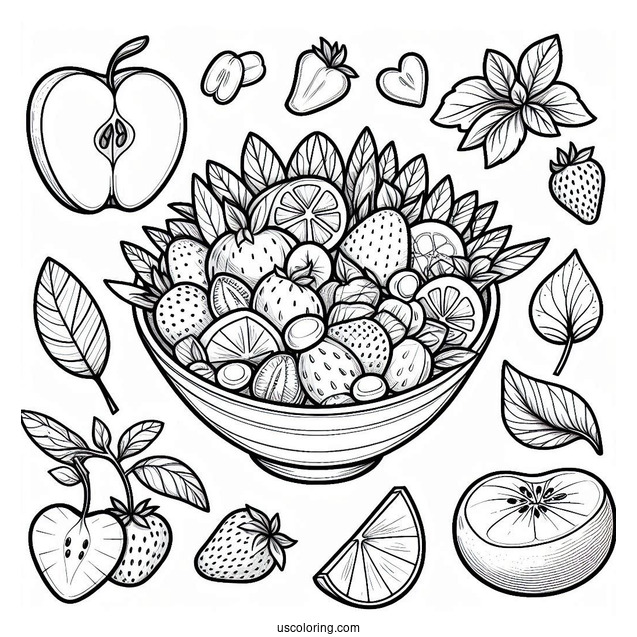 Fruit Salad Coloring Sheet
