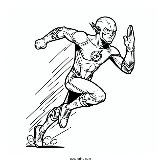 The Flash Running Coloring Page