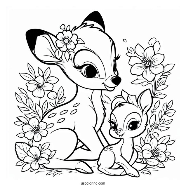 Bambi With Flower And Thumper Sisters