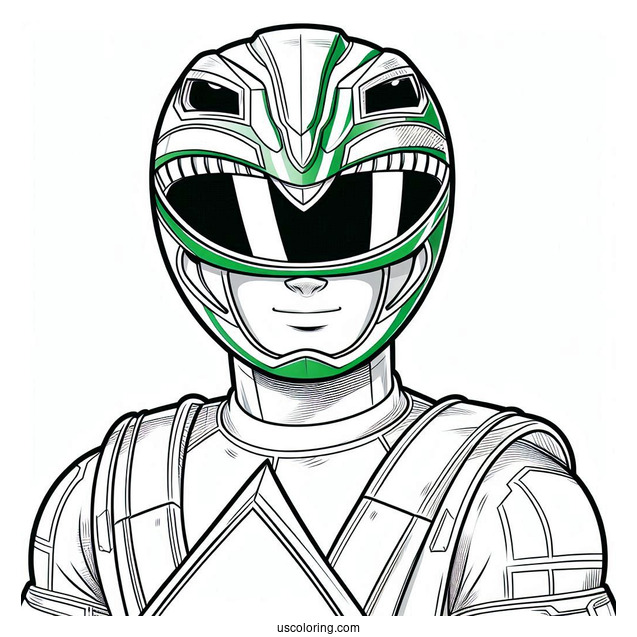 Coloring Page Of Tommy Oliver Green Power Ranger