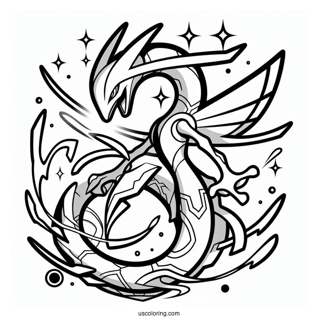 Legendary Pokemon Ultimate Rayquaza Coloring Page