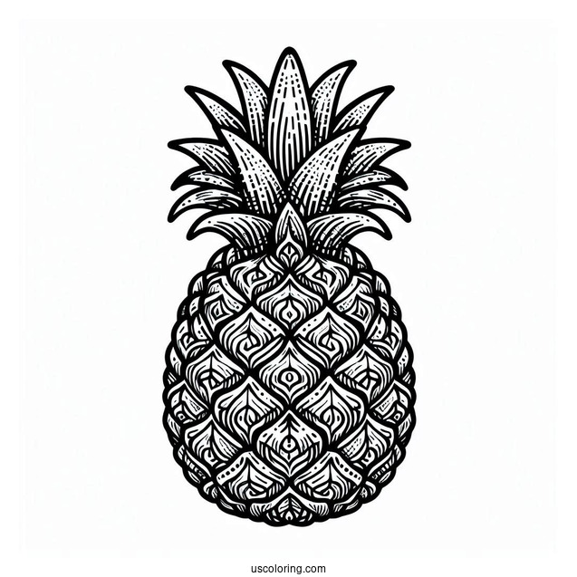 Juicy Pineapple Coloring Sheet