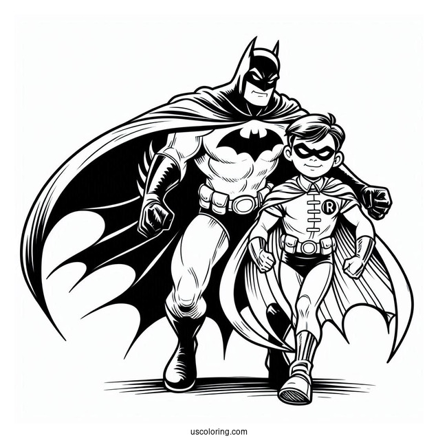 Batman And Robin Coloring Sheet