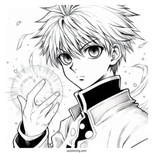 Manga Coloring Page Of Hunter x Hunter Kurapika