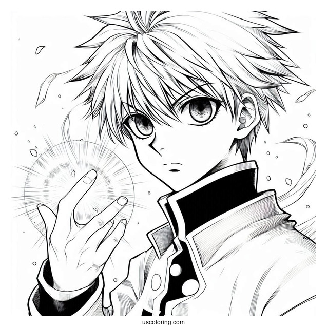 Manga Coloring Page Of Hunter x Hunter Kurapika
