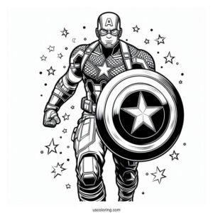 Detailed Captain America Holding Vibranium Shield