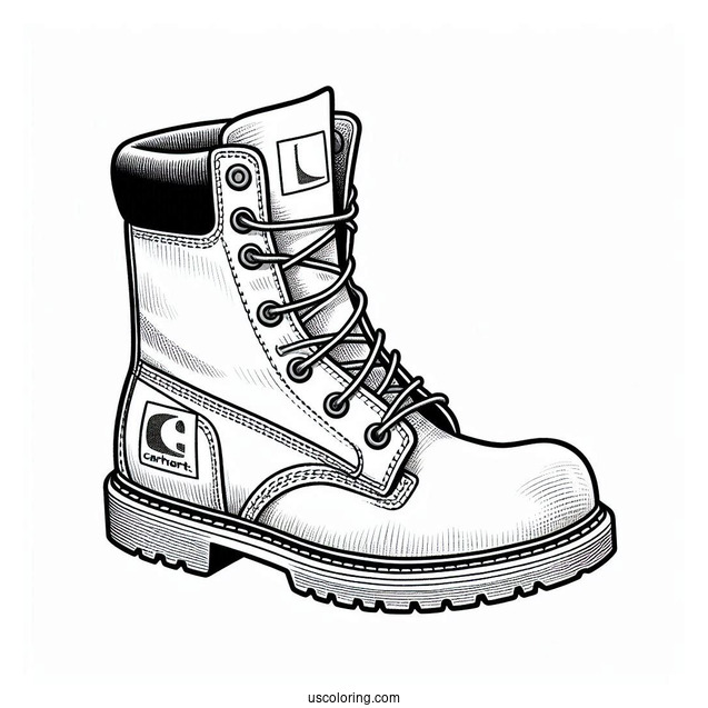 Carhartt Boot Coloring In FOr Kids