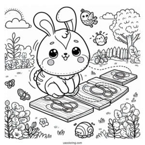 Hoppy Hopscotch From Smiling Critters Coloring Page For Kids