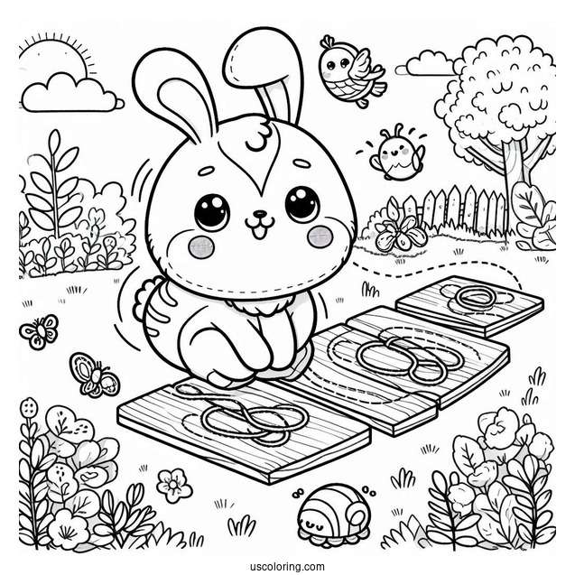 Hoppy Hopscotch From Smiling Critters Coloring Page For Kids