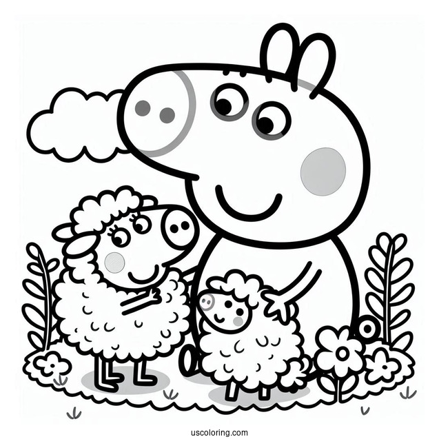 Peppa Pig Playing With Suzy Sheep