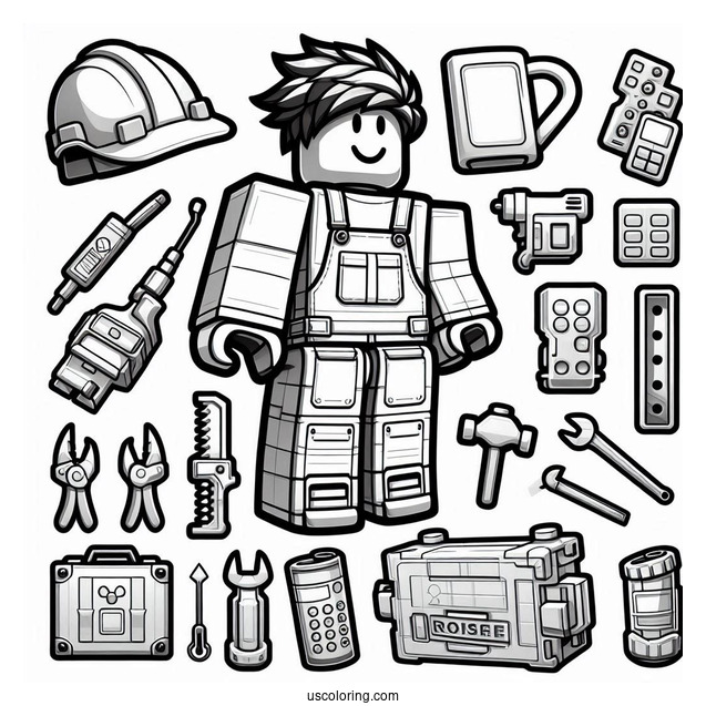 Roblox Construction Skins Coloring Sheet