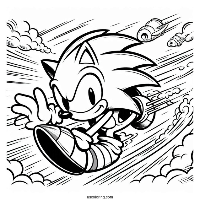 Sonic Exe Coloring Page Flying