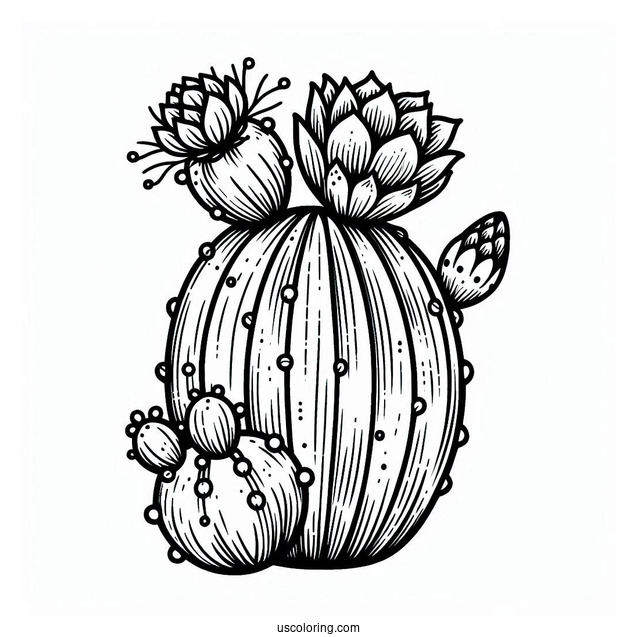 Prickly Pear Cactus Coloring Page