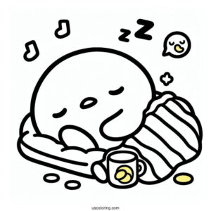 Sanrio Coloring Pages Of Gudetama Wants To Sleep