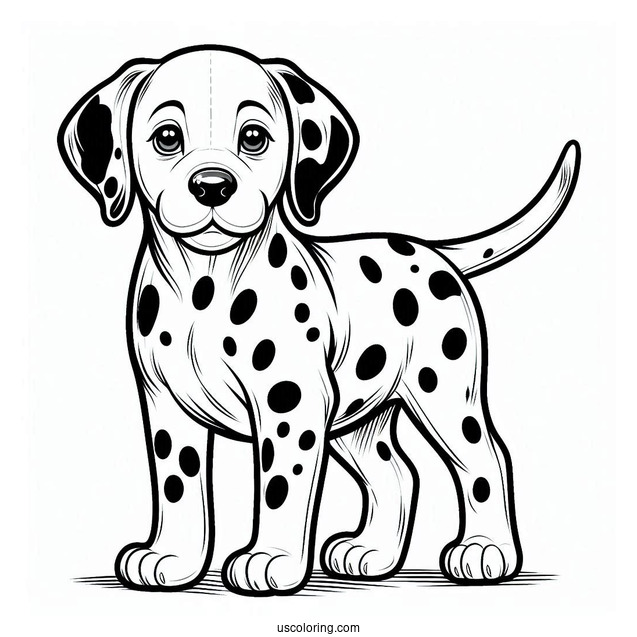Large Dalmatian Dog Coloring Sheet
