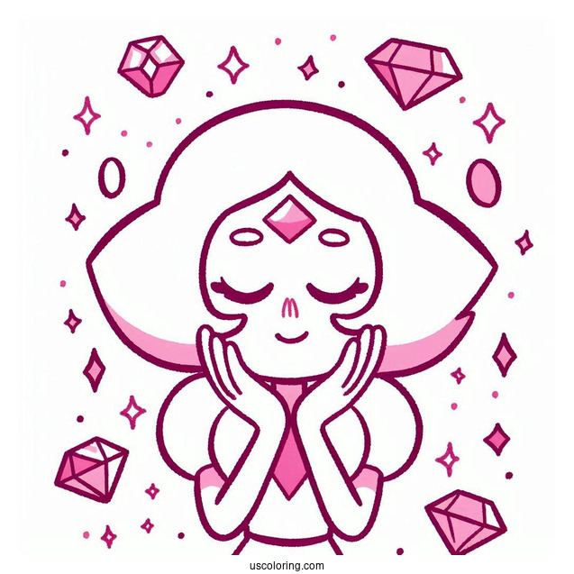 Steven Universe Coloring Page Of Simple Pink Diamond Outline