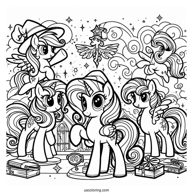 Detailed My Little Pony Friendship Is Magic Coloring Sheet