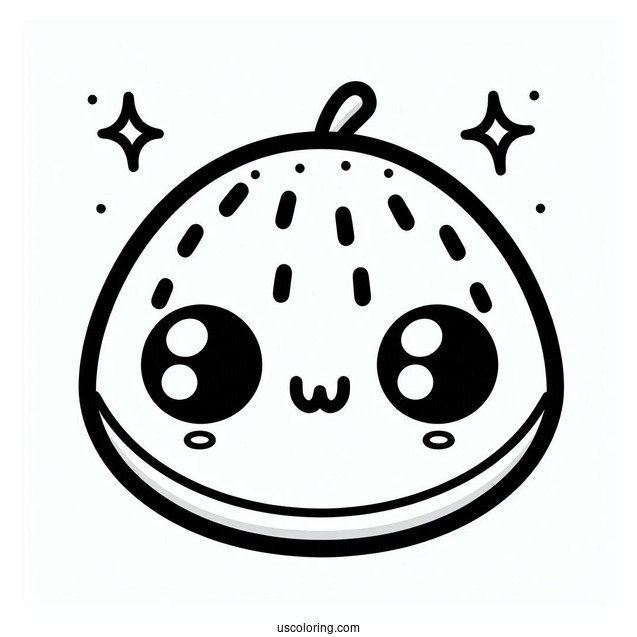 Cute Kawaii Watermelon Coloring Page For Kids