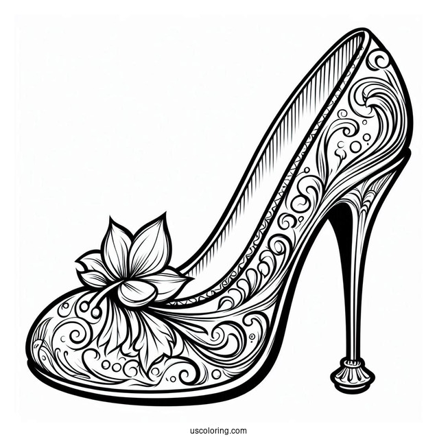 Cinderella Glass Slipper Coloring Page