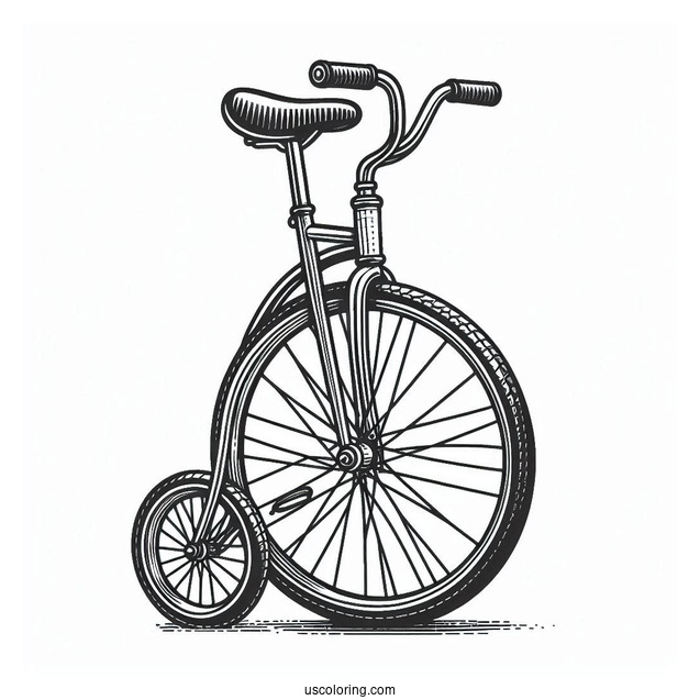 Bicycle Coloring Page Of Easy Unicycle