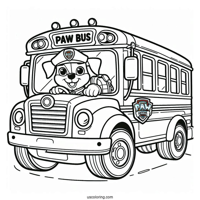 Paw Patrol Bus Coloring Page