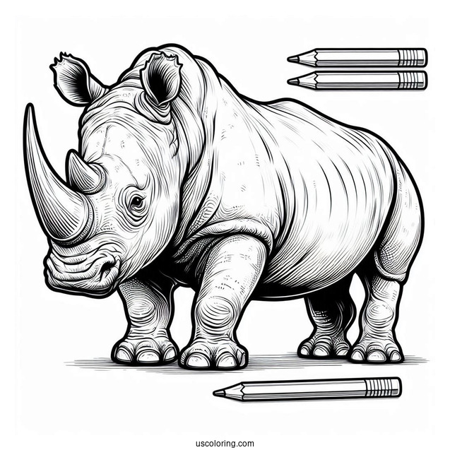 Adult Rhino Coloring Sheet