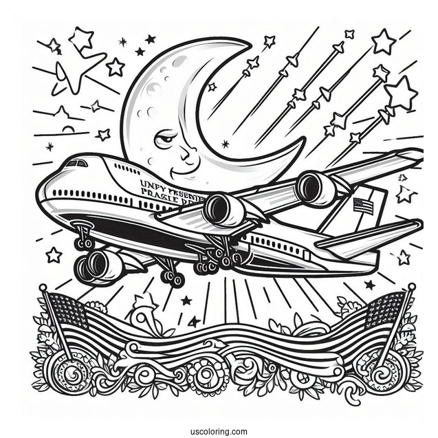 Happy President s Day Air Force One Plane Coloring Page