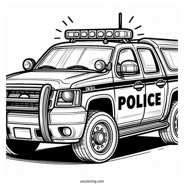 Police Truck Coloring Picture