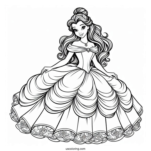 Princess Belle In Her Stunning Gown