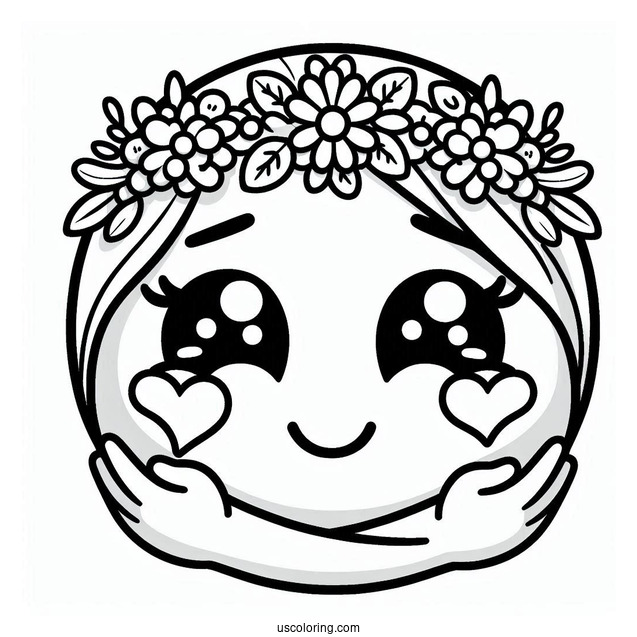 Hugging Face Emoji Coloring Page