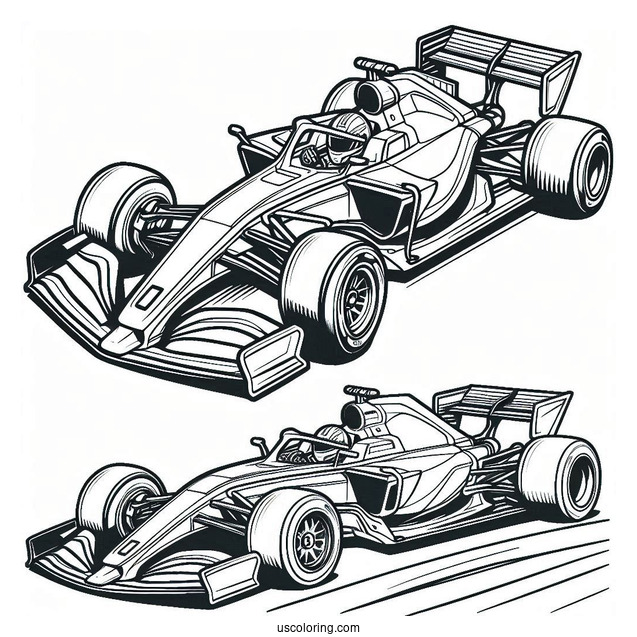 Race Car Coloring Sheet For Kids