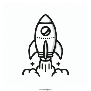 Easy Outline Of a Rocket To Color For Preschoolers