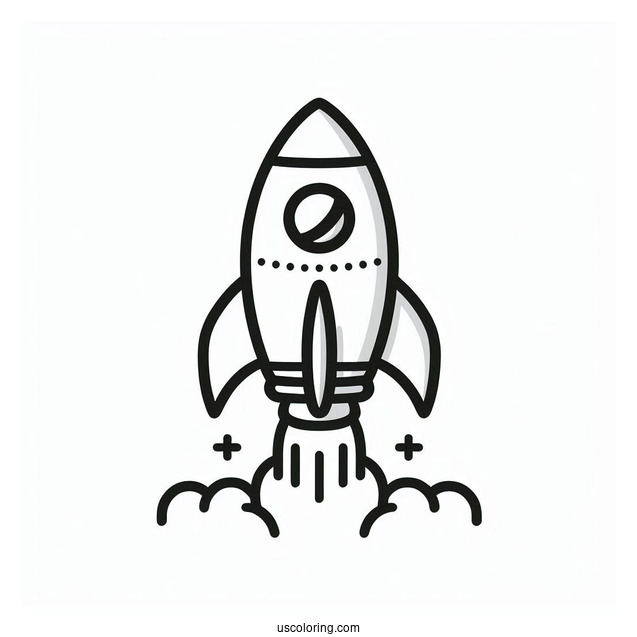 Easy Outline Of a Rocket To Color For Preschoolers