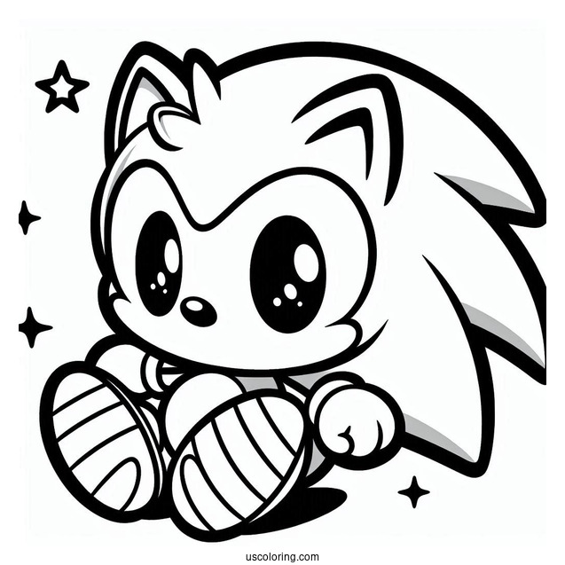 Cute Baby Sonic Cartoon To Color
