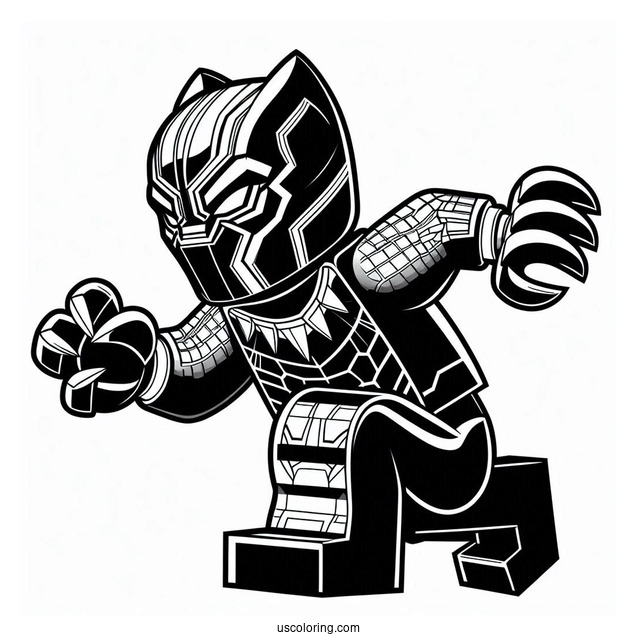 Marvel Lego Black Panther Coloring For Kids