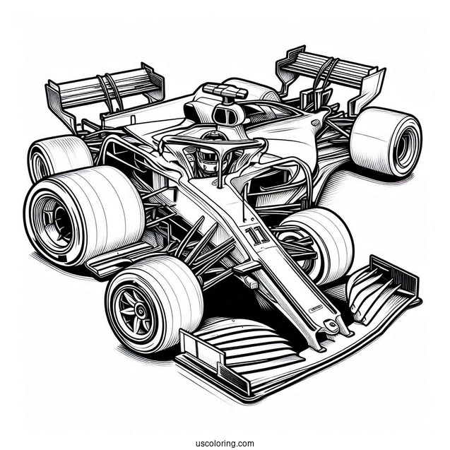 Coloring Page Of F1 Race Car