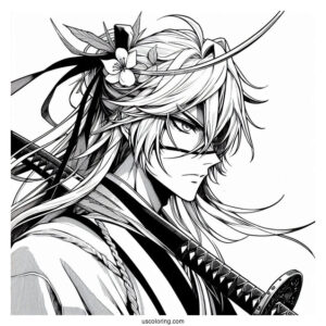 Manga Coloring Page Of The Elusive Samurai