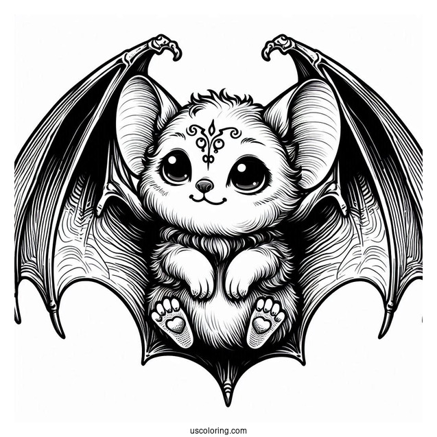 Mewitti Bat Coloring Page Getting Ready To Fly