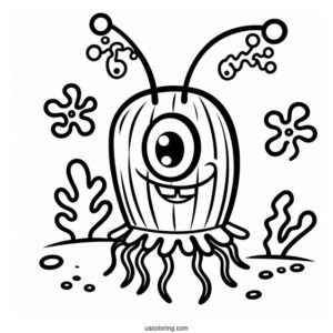 Plankton From SpongeBob SquarePants To Color