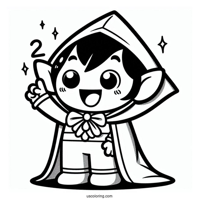 Kawaii Chibi Count Von Count Coloring Page For Preschoolers