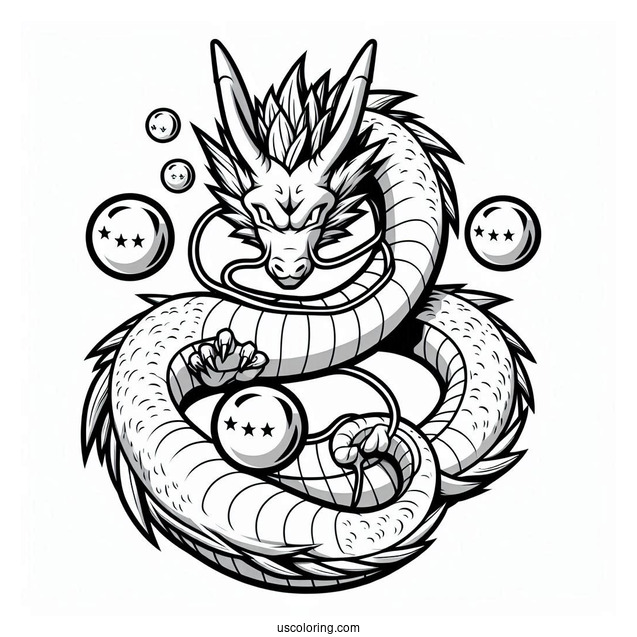 Shenron Dragon With Balls To Color