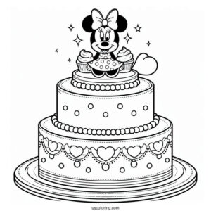 Three-Tier Cake With Minnie Mouse Topper